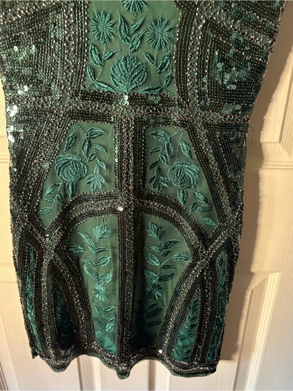 Lulu emerald flowers beaded dress - Picture 5 of 10